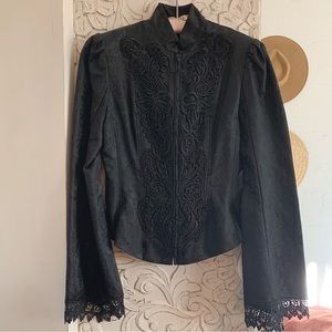 SOLD Y2K Jessica McClintock brocade beaded lace victorian jacket